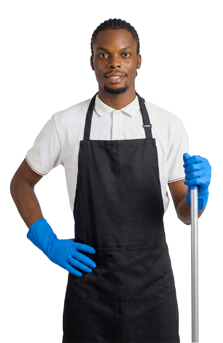 Sterling Cleaning founder Ernest Ogbeide at work in Abuja